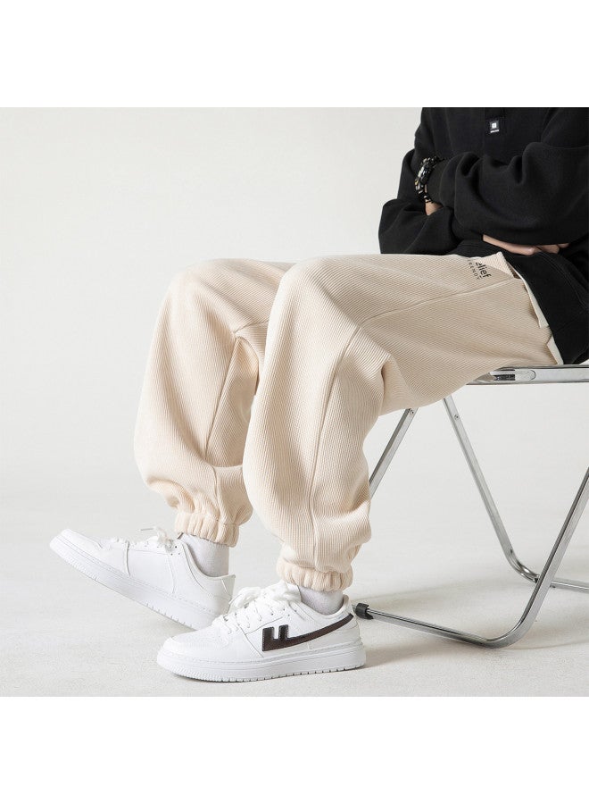 Warrior Fleece Lined Optional】men's Corduroy Pants, Loose Fit Sports Joggers With Cuffed Ankles, Casual Sweatpants - Image 2