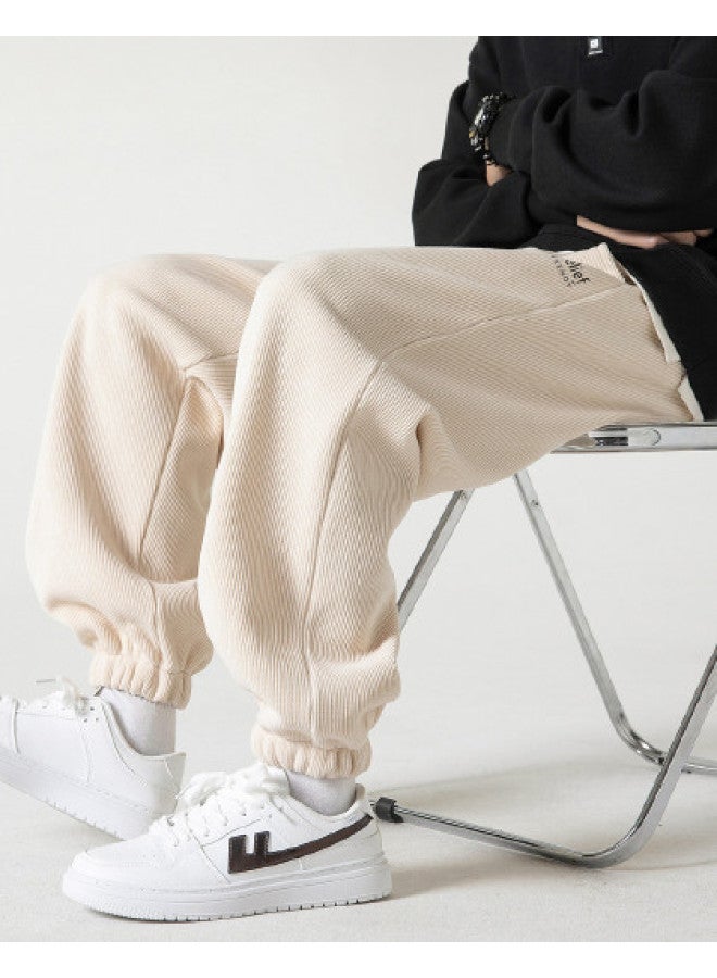 Warrior Fleece Lined Optional】men's Corduroy Pants, Loose Fit Sports Joggers With Cuffed Ankles, Casual Sweatpants - Image 1