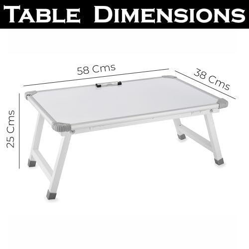 Eduway Multipurpose White Board Study Laptop Table for Student | with Adjustable Height Bed Table for Kids | Portable Laptop Table for Home, Office & Presentation | Include with 1 Marker & 1 Duster - Image 2