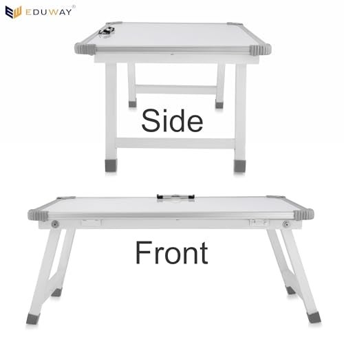 Eduway Multipurpose White Board Study Laptop Table for Student | with Adjustable Height Bed Table for Kids | Portable Laptop Table for Home, Office & Presentation | Include with 1 Marker & 1 Duster - Image 5