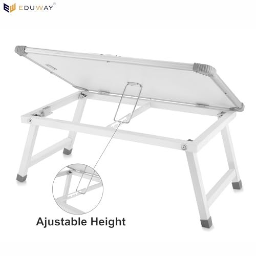 Eduway Multipurpose White Board Study Laptop Table for Student | with Adjustable Height Bed Table for Kids | Portable Laptop Table for Home, Office & Presentation | Include with 1 Marker & 1 Duster - Image 4