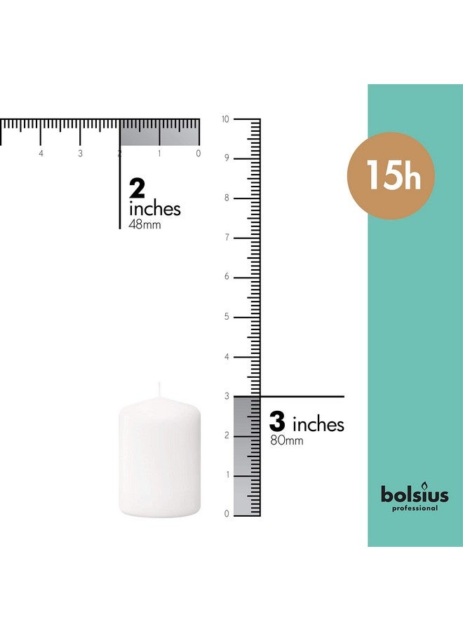 Bolsius White Pillar Candles - 2x3 Inches - 20 Pack Unscented - Premium European Quality - Dripless, Smokeless, and Clean Burning Household Candles - Perfect for Wedding, Party, Dinner, And Home Décor - Image 2