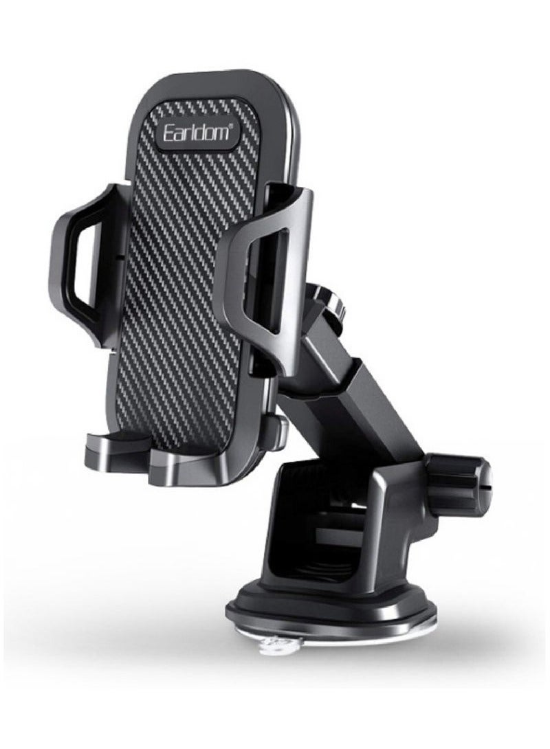 Earldom Universal Car Phone Mount for Dashboard, Windshield & Air Vent - Long Arm Strong Suction Cell Phone Holder for Car, Adjustable Cradle for iPhone, Samsung & All Smartphones, Easy Installation, Secure & Stable - Image 1