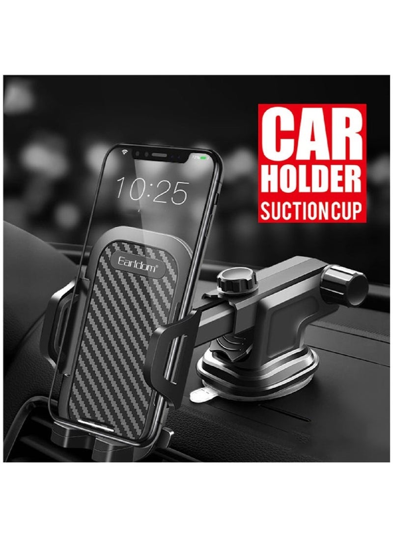 Earldom Universal Car Phone Mount for Dashboard, Windshield & Air Vent - Long Arm Strong Suction Cell Phone Holder for Car, Adjustable Cradle for iPhone, Samsung & All Smartphones, Easy Installation, Secure & Stable - Image 3