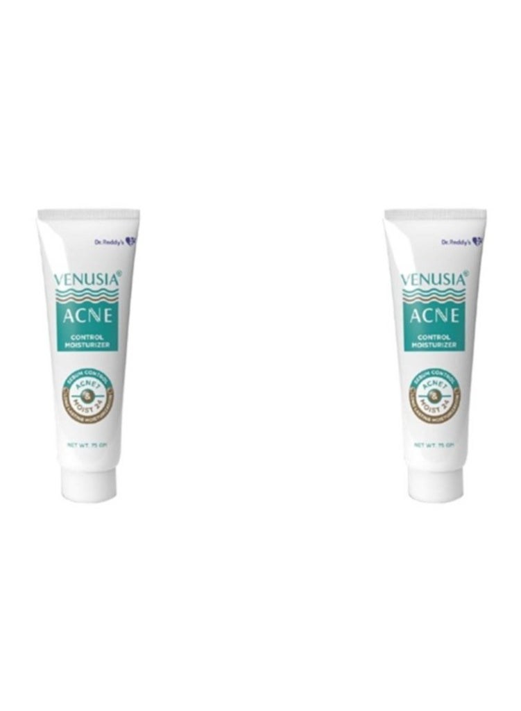 VENUSIA Dr. Reddy's Acne Control Moisturizer I For Oily & Acne Prone Skin I Prevents Acne Breakouts|Oil Free, Non Sticky I 75G (Pack of 2) - Image 1