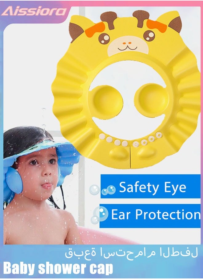 Aissiora Baby Shower Cap Adjustable Silicone Shampoo Visor Bath Hat, Infants Soft Protection Safety, Protect Ear Eye Baby Hair Washing Aids for Baby Toddler Children Kids  - Image 1