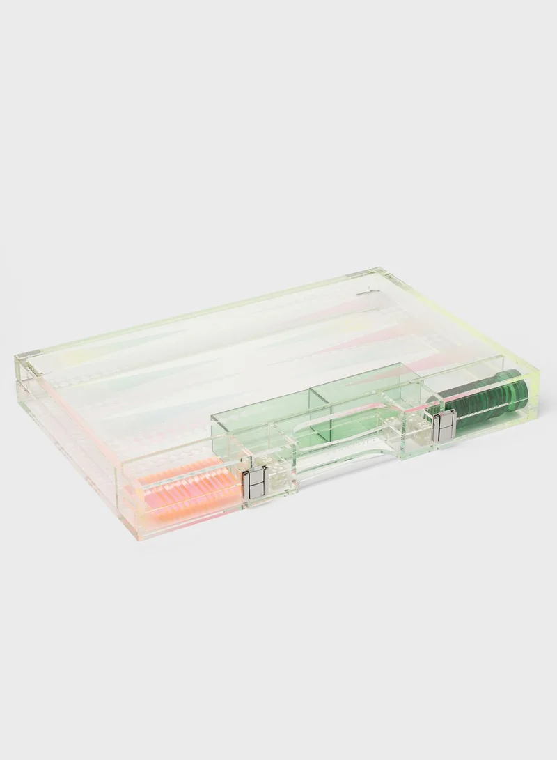 SUNNY LIFE Ombre Lucite Backgammon Sherbert