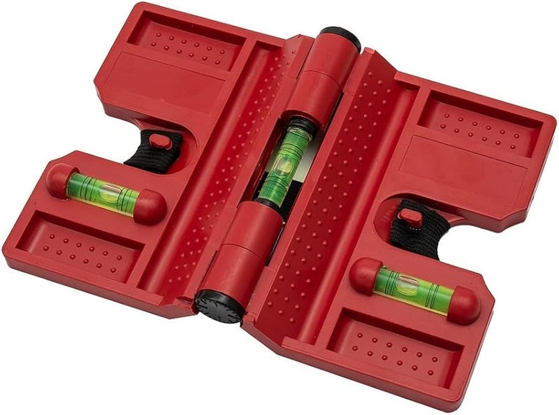 Adjustable Post Level With 3 Vials Horizontal Vertical Angle Measuring Tool Elastic Strap - Image 2