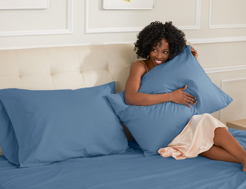 Sunflower Queen Pillowcases Set of 2, 100% Cotton Queen Pillow Cases 2, 20×30 inches Copen Blue, Soft and Breathable - Image 3