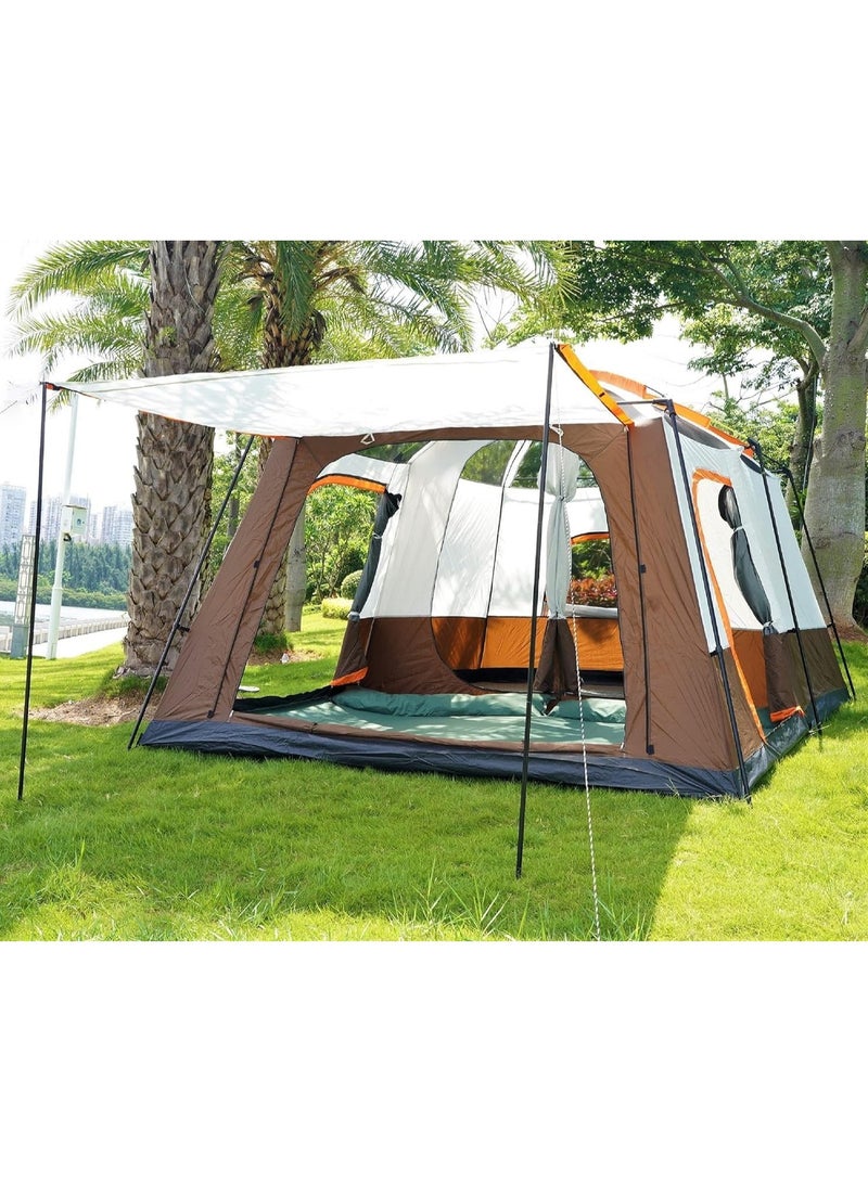 توبيز خيمة تخييم خارجية مزدوجة الطبقات من توبي الجديدة تتسع من 8 إلى 12 شخصًا، وغرفتي نوم وغرفة معيشة، وكابينة عائلية (بيج براون) - Image 2