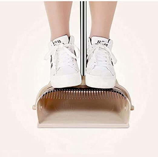 minijoy Broom and Dustpan SetBroom and Upright Dustpan Combo with Long Handle Floor Squeegee - Image 3