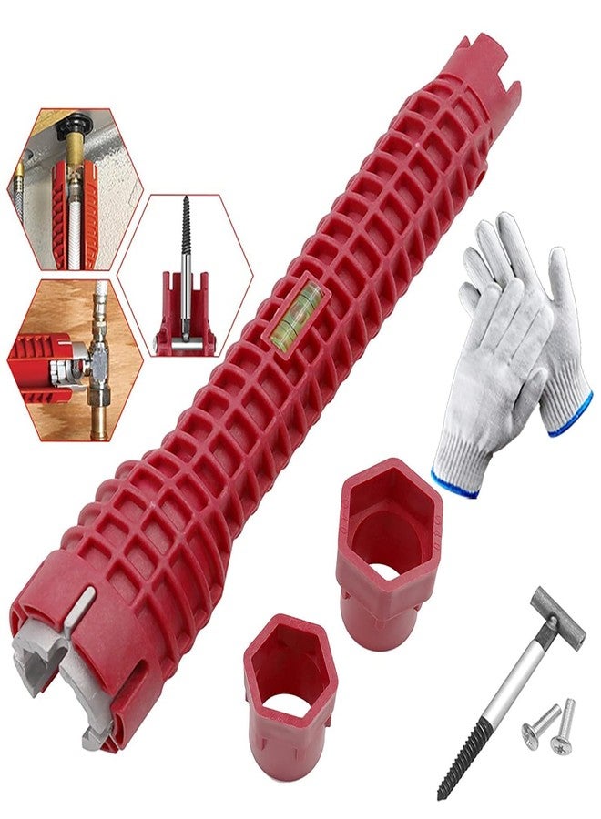 A AND S Tools Basin Wrench Faucet And Sink Installer 8-In-1,Multi-Purpose Plumbing Tool Multifunctional Repair Installation Hand Tools For Toilet, - Image 1
