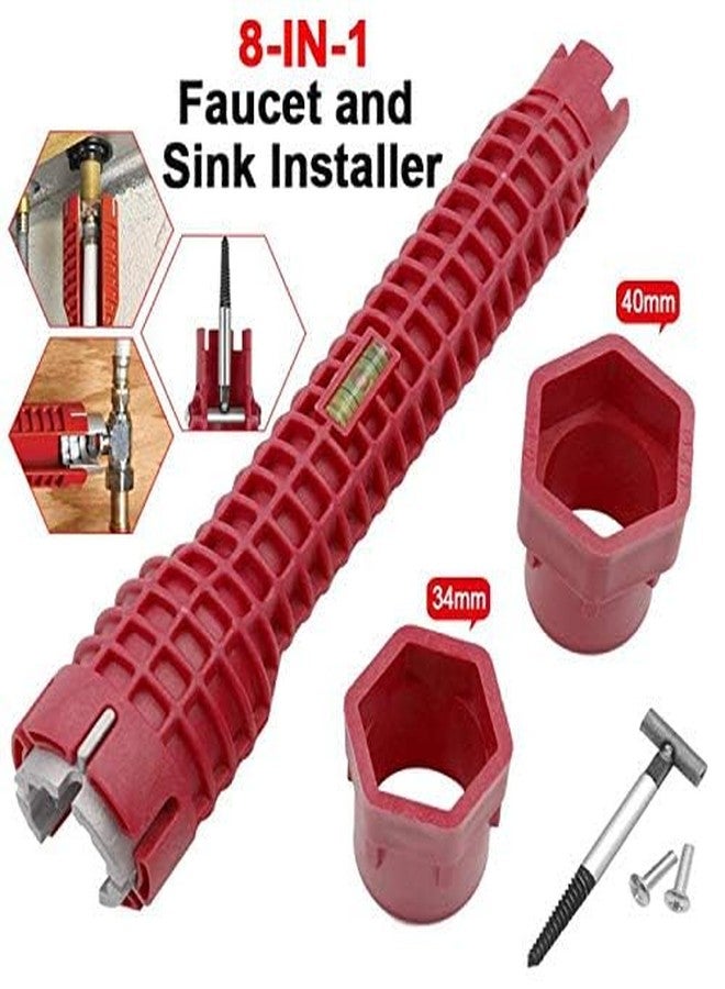 A AND S Tools Basin Wrench Faucet And Sink Installer 8-In-1,Multi-Purpose Plumbing Tool Multifunctional Repair Installation Hand Tools For Toilet, - Image 3