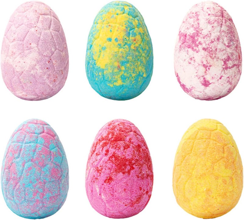 6PCS Dinosaur Bath Bombs Kit with Safe Organic Ingredients for Colorful Fizzy Bath Time Fun (Blue) - Image 1