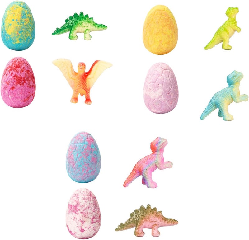 6PCS Dinosaur Bath Bombs Kit with Safe Organic Ingredients for Colorful Fizzy Bath Time Fun (Blue) - Image 5