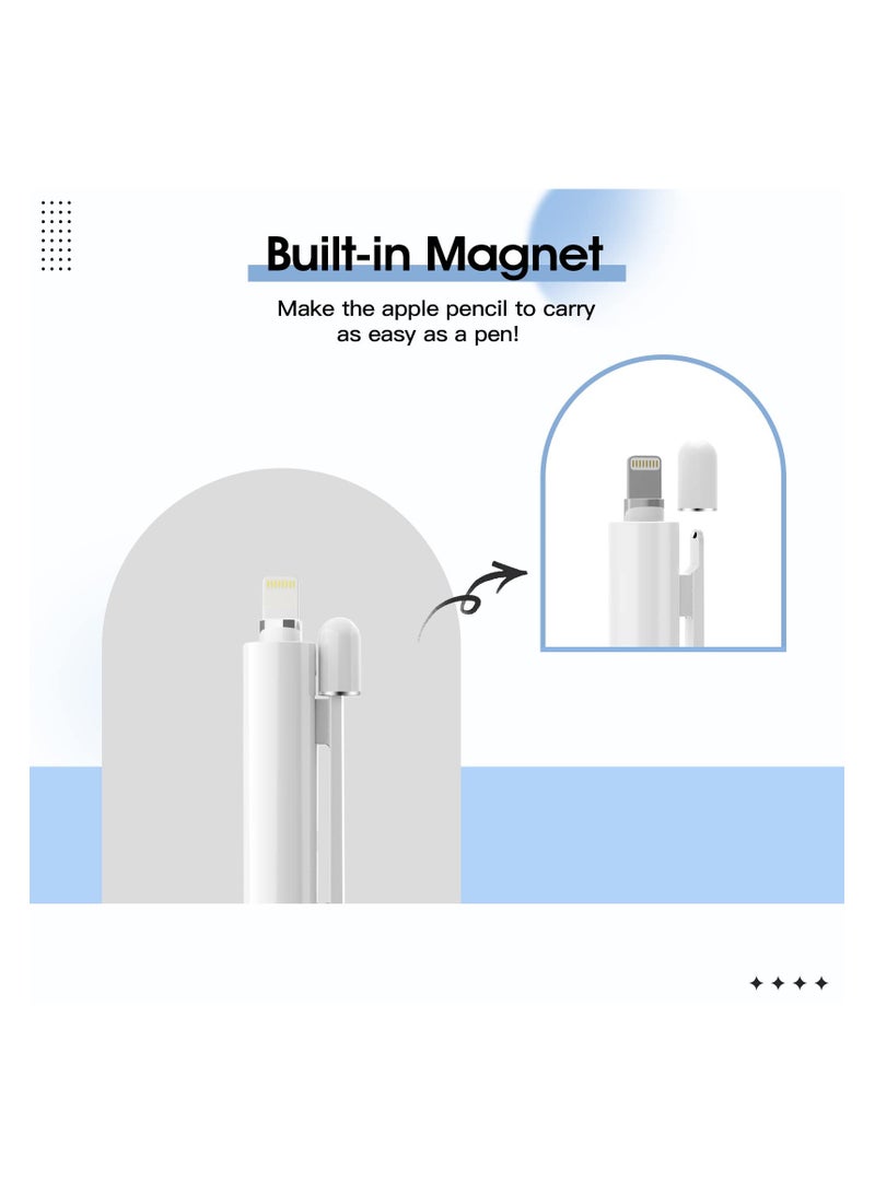 SYOSI Holder Case Fit Apple Pencil 1st Gen, Retractable Tip Cap Fit New iPad 10th Gen 2022, iPad 9th Gen 2021, iPad 8th Gen 2020, iPad 6th 9.7 2018, iPad Mini 5th Gen Pencil Case Pencil (White) - Image 5