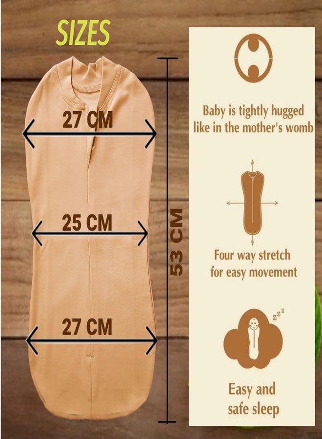 MammaChamp POD Zipper Swaddle Sleeping Bag Blankets Wrap Sack for Newborn Infant Baby 0-3 Months (Pack-of 2) (Biscuit + Aeroplane Design) - Image 3