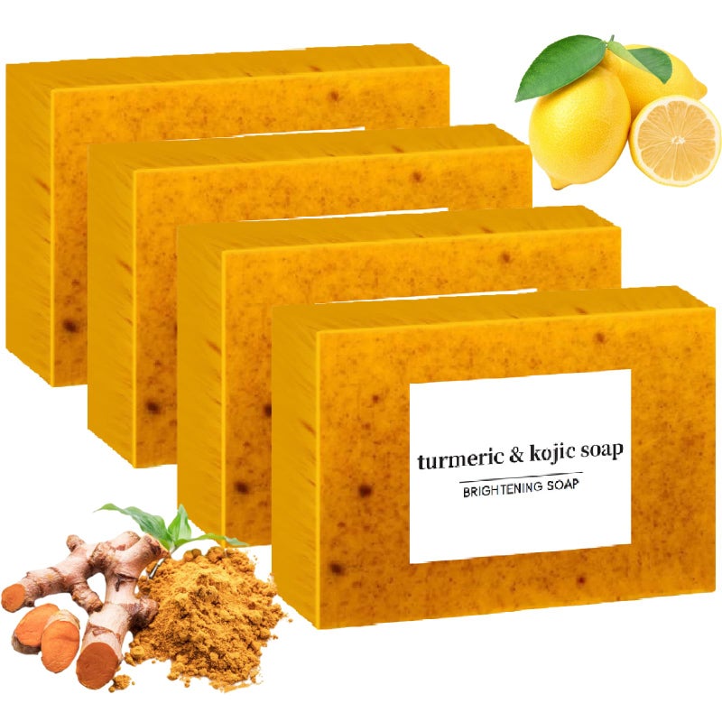 guluxly Lemon Turmeric Kojic Soap Fragrance Honey Glow Lemon Turmeric Soap for Face and Body 4