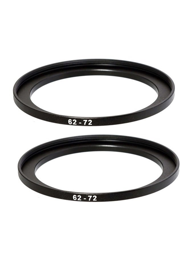 Fotasy (2 Pack) 62-72MM Step-Up Ring Adapter, 62mm to 72 mm Steps Up Filter Ring Adapter, 62 mm Male 72 mm Female Stepping Up Ring for DSLR Camera Lens ND UV CPL Infrared Filters (FR6272) - Image 1