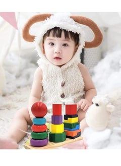 Generic Wooden Shape Tower is a great early learning toy for toddlers and kids. Helps develop great matching, sorting and counting skills for toddlers ages 2 and up.  - Image 5