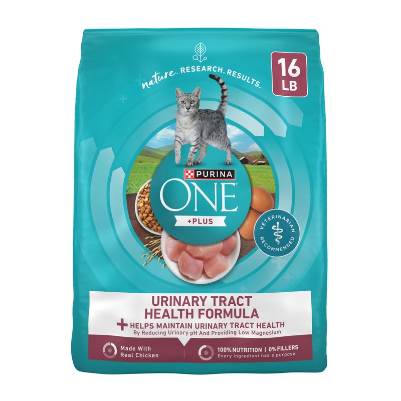 Purina ONE High Protein Dry Cat Food, +Plus Urinary Tract Health Formula - 16 lb. Bag - Image 1