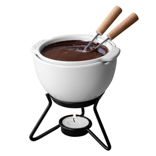Boska Choco Petit Marie Fondue - Fondue Pot Set Microwave and Dishwasher Safe Ceramic Hot Pot Chocolate Fountain Snack - Small Kitchen Appliances - Image 1