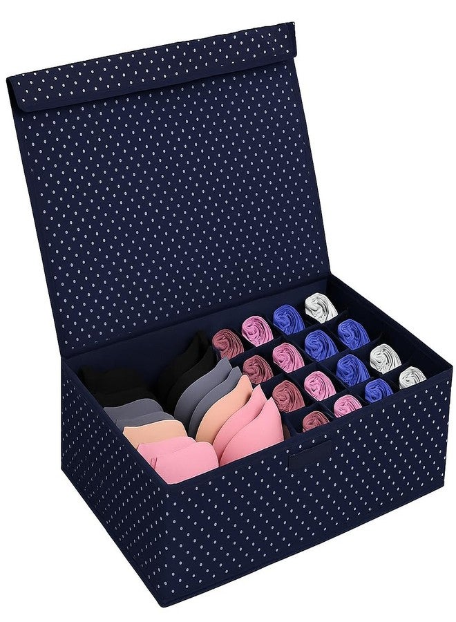 EBOFAB Multi Compartment Foldable Closet Storage Box with 16 Grids | Drawer Organizer for Underwear, Bra, Panty & Innerwear | Wardrobe Organizer for Neat & Space-Saving Storage - Image 1
