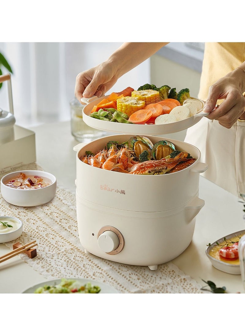 Bear - 4L Electric Food Steamer Cooker with Timer 600W Multifunctional Double Layer Household Electric Steamer Cooking Pot For kitchen Home - Image 1
