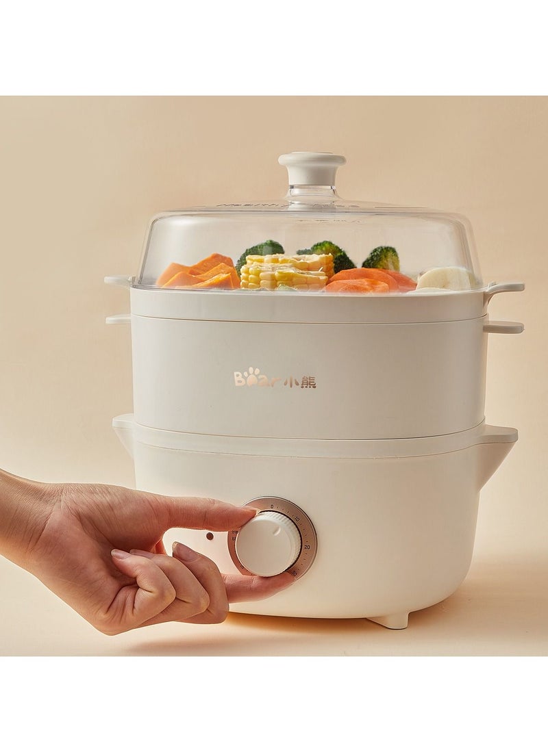 Bear - 4L Electric Food Steamer Cooker with Timer 600W Multifunctional Double Layer Household Electric Steamer Cooking Pot For kitchen Home - Image 1