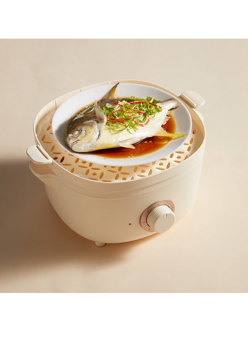 Bear - 4L Electric Food Steamer Cooker with Timer 600W Multifunctional Double Layer Household Electric Steamer Cooking Pot For kitchen Home - Image 1