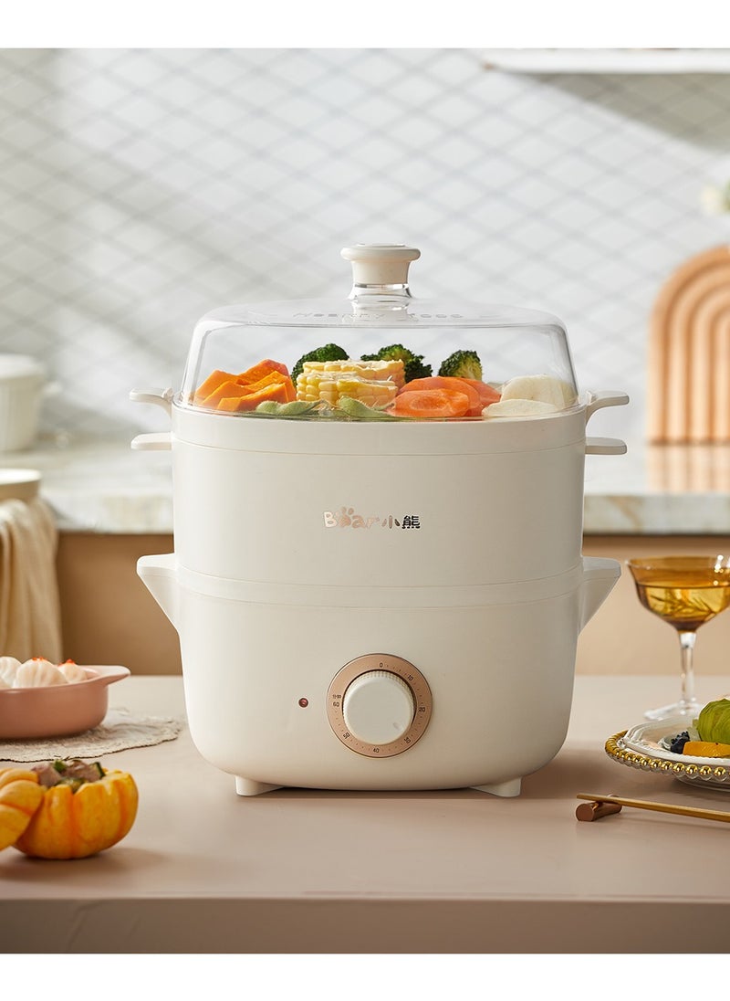 Bear - 4L Electric Food Steamer Cooker with Timer 600W Multifunctional Double Layer Household Electric Steamer Cooking Pot For kitchen Home - Image 1