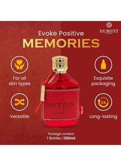 DUMONT PARIS Dumont NITRO RED 3.4oz - Eau De Parfum - for Him  - Image 3