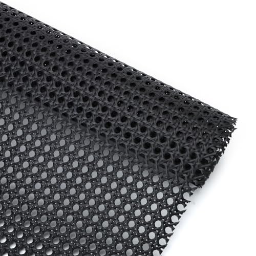 FEELOVE 16" x 108.2" Plastic Cane Webbing for Basket Making, Black Synthetic Rattan Roll for Crafting, Basketry Supplies, DIY Projects - Image 1