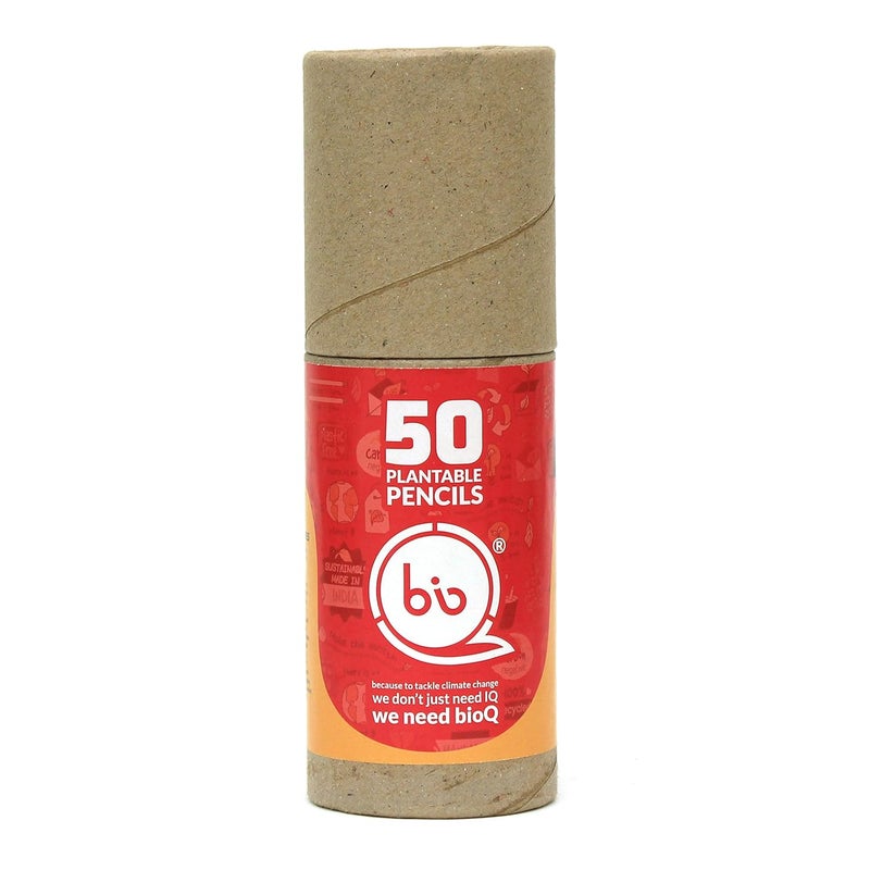 Bio-Q Box of 50 Plantable Pencils With Seeds| Eco Friendly Stationary | Recycled Paper Bulk Packaging | Grow Plants From Pencils - Image 2