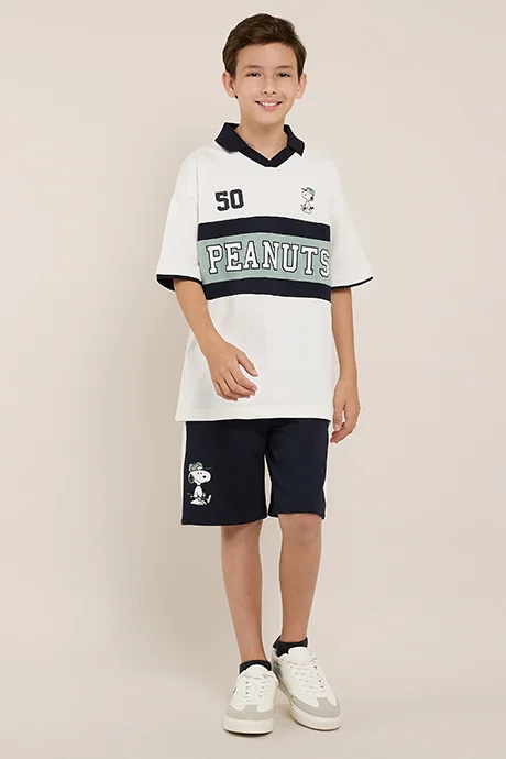 أر أند بي Snoopy Print Shorts with Drawstring Waist