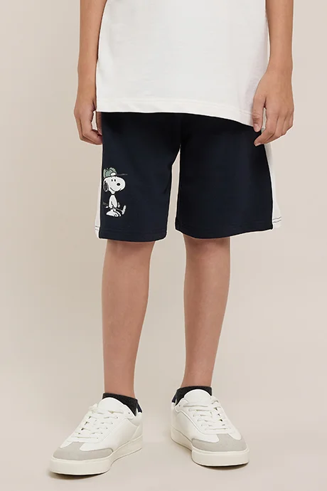 أر أند بي Snoopy Print Shorts with Drawstring Waist