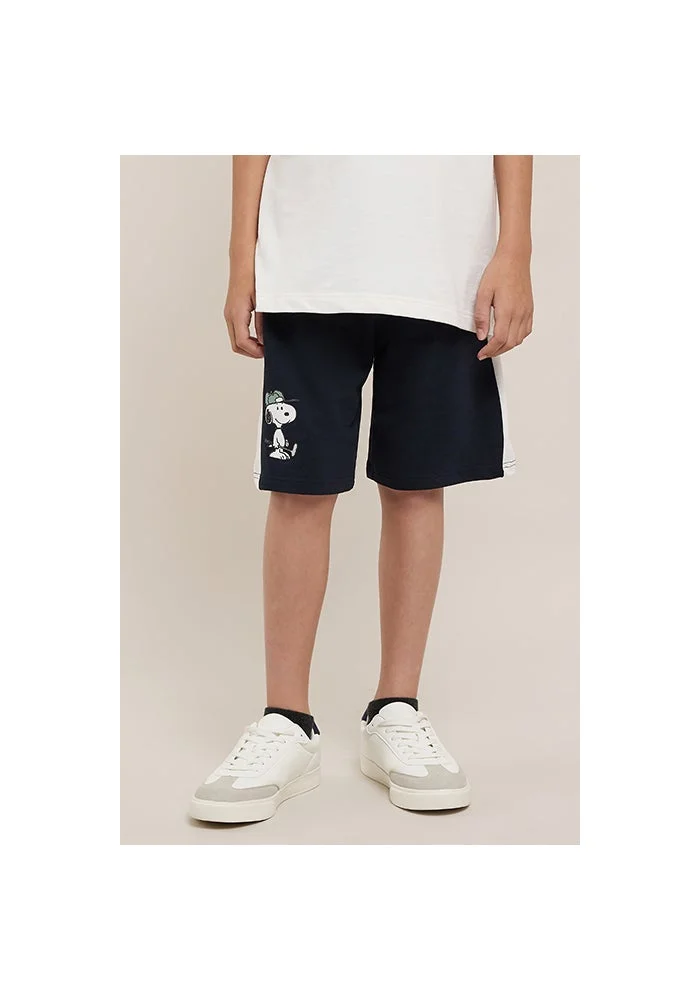 أر أند بي Snoopy Print Shorts with Drawstring Waist