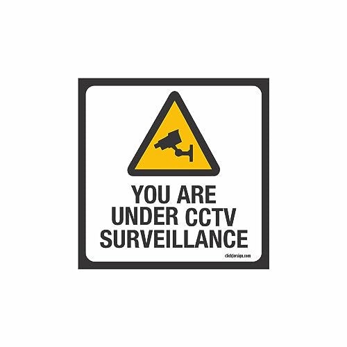 Clickforsign Weather Resistant Long Lasting UV Protected you are under CCTV surveillance Sign Stickers (5.5 x 5.5 inch)- Pack of 4 - Image 1