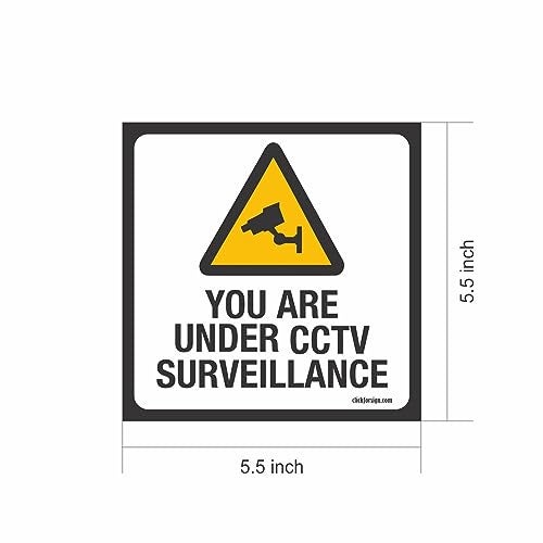 Clickforsign Weather Resistant Long Lasting UV Protected you are under CCTV surveillance Sign Stickers (5.5 x 5.5 inch)- Pack of 4 - Image 2