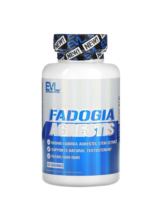 EVLution Nutrition, Fadogia Agrestis, 600 mg, 30 Veggie Capsules - Image 1