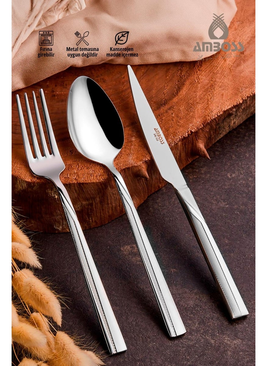AMBOSS Sky 19 Piece Stainless Steel Fork Knife Spoon and Cast Iron Nonstick Cake Mold Set  - Image 4