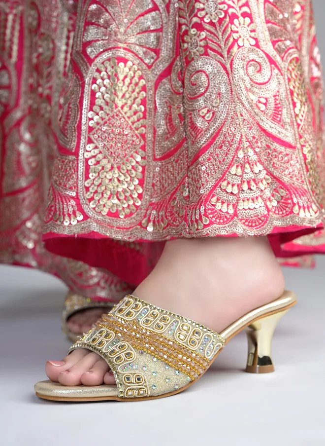 Shoetopia Shoetopia Embellished Party Kitten Sandals