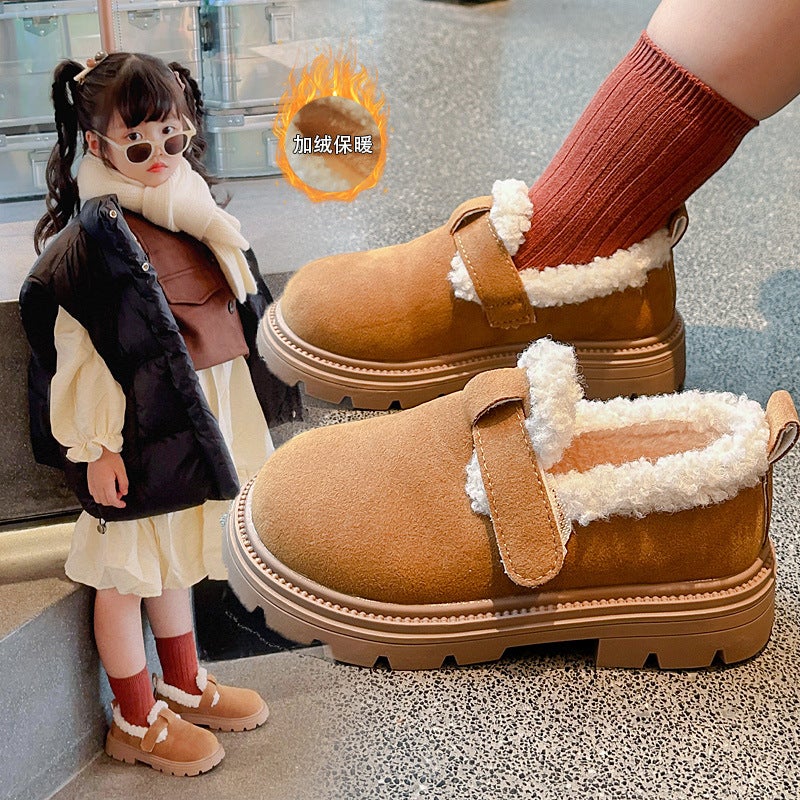 Thick-Soled Shoes For Women 2025 Snow Boots Birkenstock Shoes For Women Fleece-Lined And Thickeneded Versatile Warm Winter Fashion Cotton Shoes Furry Shoes - Image 3