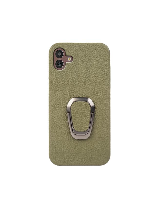 S-TOP Case For Samsung Galaxy M13 5G Ring Holder Litchi Texture Genuine Leather Phone Case - Image 2