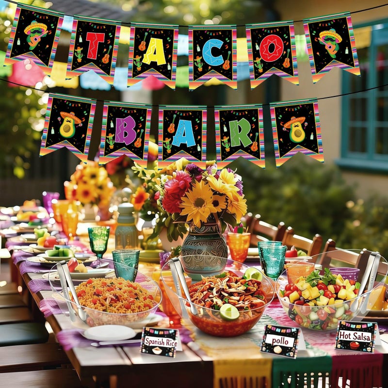 FoldTier 36 Pcs Taco Tuesday Bar Kit Mexican Taco Graduation Party Decorations with 6 Pack 20 oz Angled Plastic Bowls Pepper Banner Decorations for Fiesta Mexican Cinco De Mayo Themed Party Supplies - Image 5