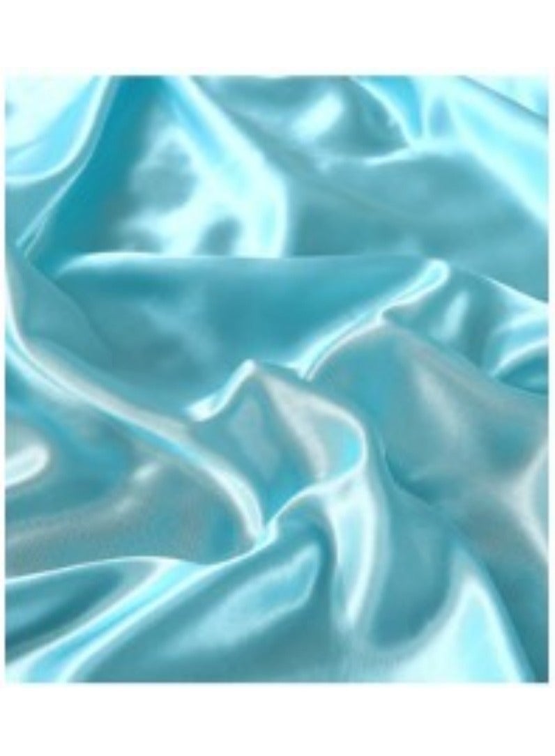 AL RAID King Size Light Blue Pure Silk Bed Sheet Set 4 Pieces Soft and Breathable Luxury Bed Sheet Set Includes 1 Quilt Cover 1 Bed Sheet and 2 Pillow Cases Solid Color 230x250 cm - Image 4