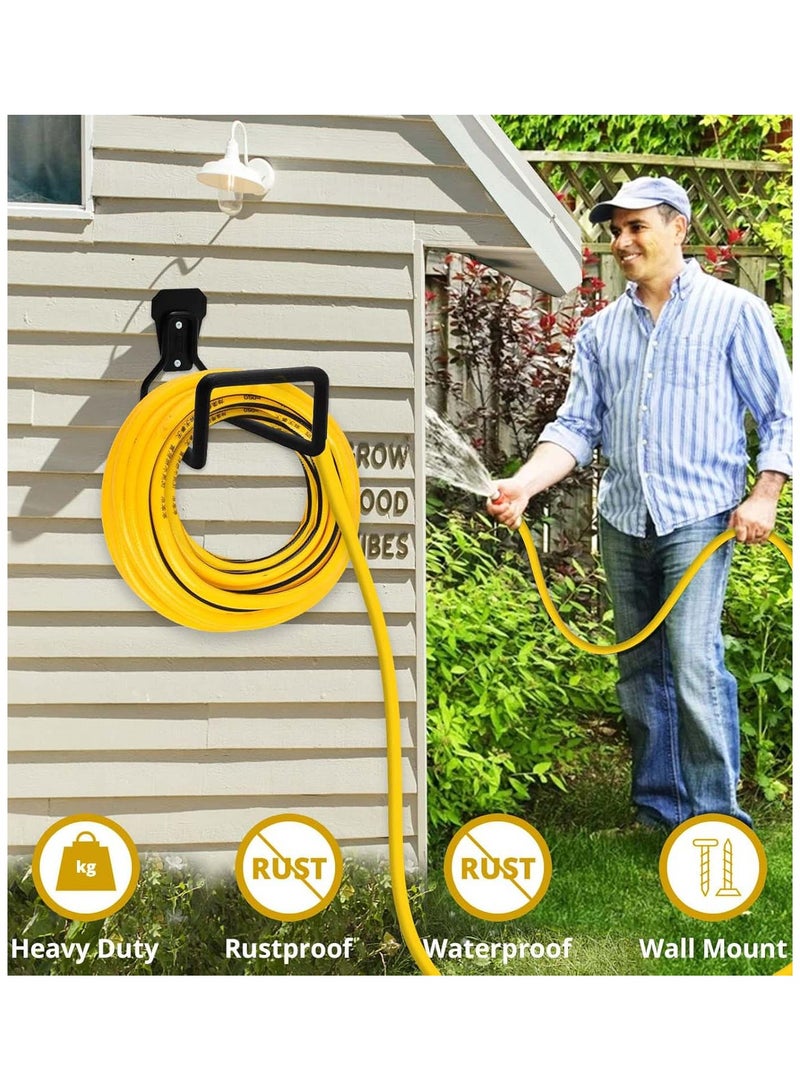 YIM-VIBEHAUS Metal Garden Hose Holder, Heavy Duty Water Hose Hanger, Multifunctional Wall Mounted for Outside Yard, Garage, Utility Room, Storage Room - Image 2