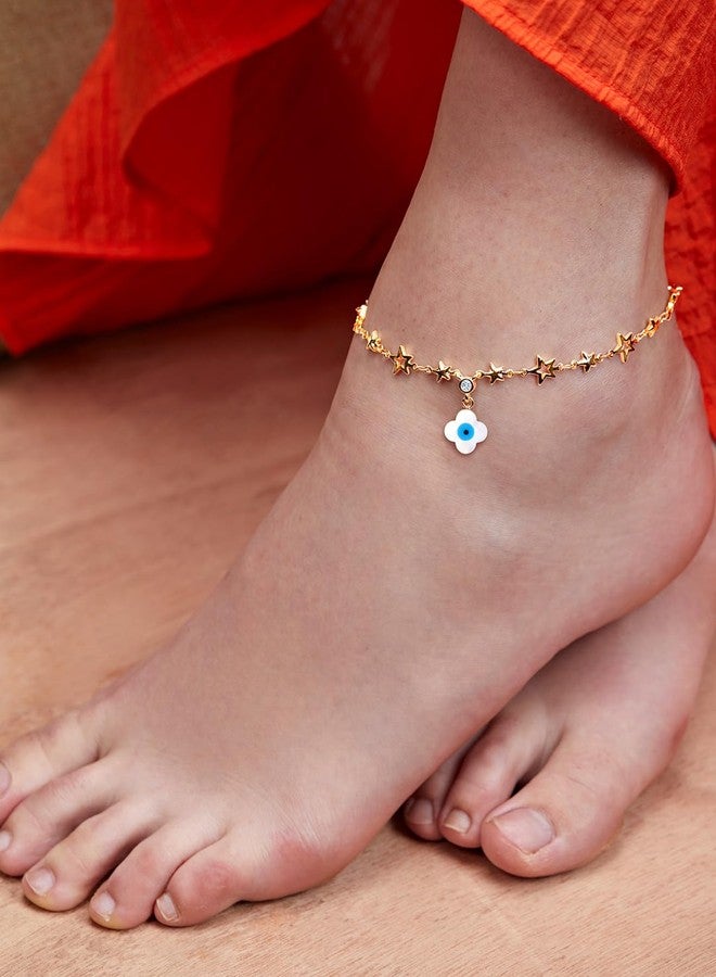 مينوتيا خلخال MINUTIAE مطلي بالذهب بتصميم سلسلة للنساء والفتيات_MNT0386FL_G - Image 4