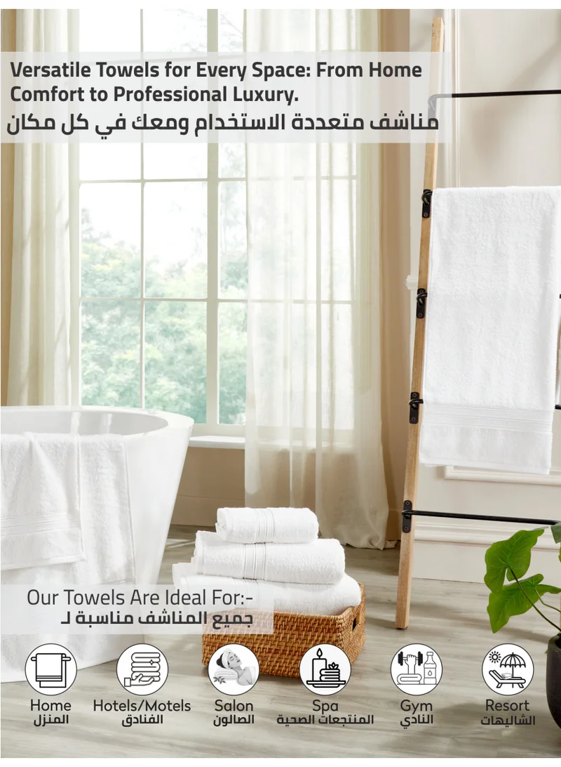 Donetella Light Grey Premium Towel 3-Pcs Set, 100% Combed Cotton 600 GSM, Highly Absorbent, Quick Dry Towel Set Include 1 Bath Towel, 1 Bath Sheet, 1 Hand Towel, Best Set for Bathroom Gym, Hotel And Spa,White  | Best Price UAE