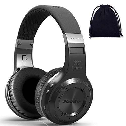 Bluedio H Turbine Wireless Bluetooth 50 Stereo Headphones with Mic Shocking Bass Headphones with Storage Bag for Music Enthusiast Voice Control Black - Image 1